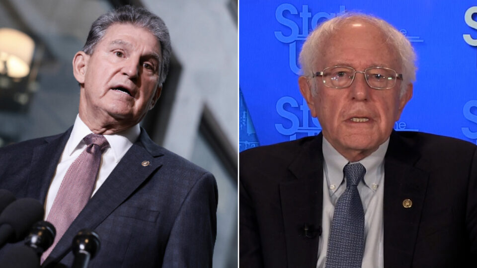 See Bernie Sanders' reaction to Manchin's announcement