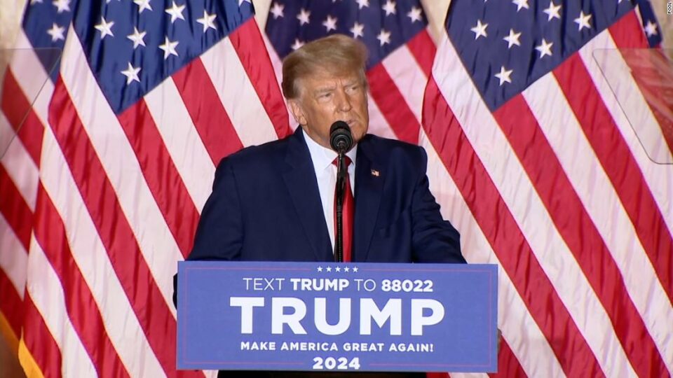 As president, he challenged his 2020 loss and incited the Capitol insurrection. His new campaign follows the blame game after the GOP’s underwhelming midterms.
