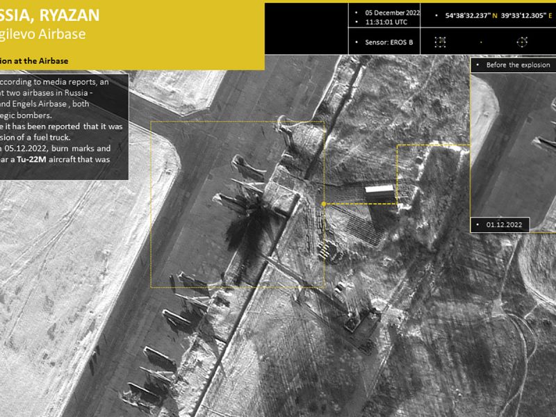 The Russian Defense Ministry blamed explosions at two air bases deep inside Russia on Ukrainian drones, which the ministry claims were shot down