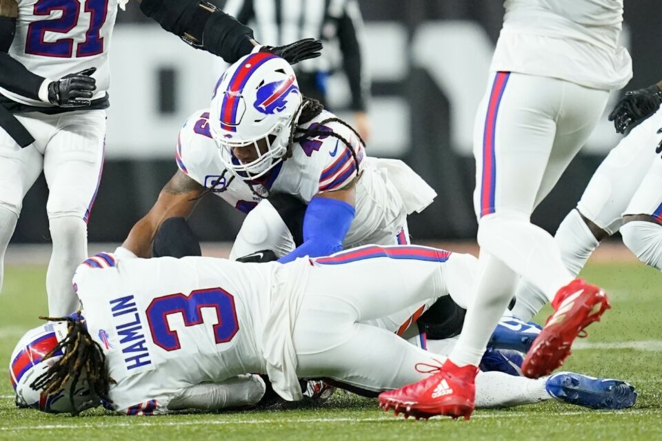 Hamlin, 24, is currently sedated and listed in critical condition, the Bills say
