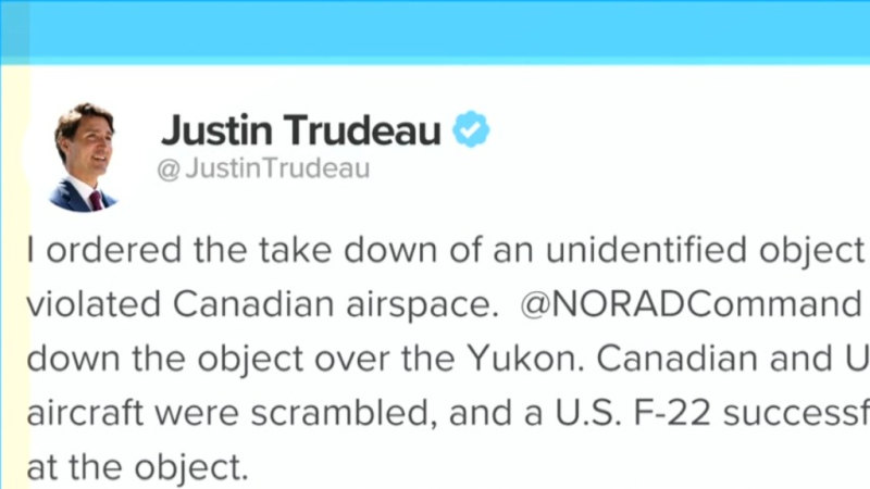 Prime Minister Trudeau ordered the downing of the high-altitude object that ‘violated’ Canadian airspace