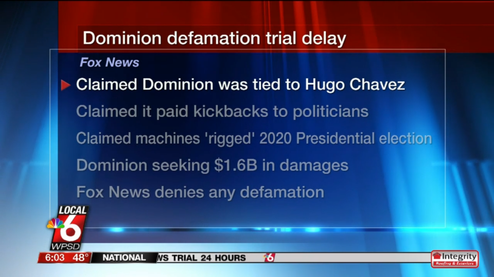 Here are the 20 specific Fox broadcasts and tweets Dominion says were defamatory