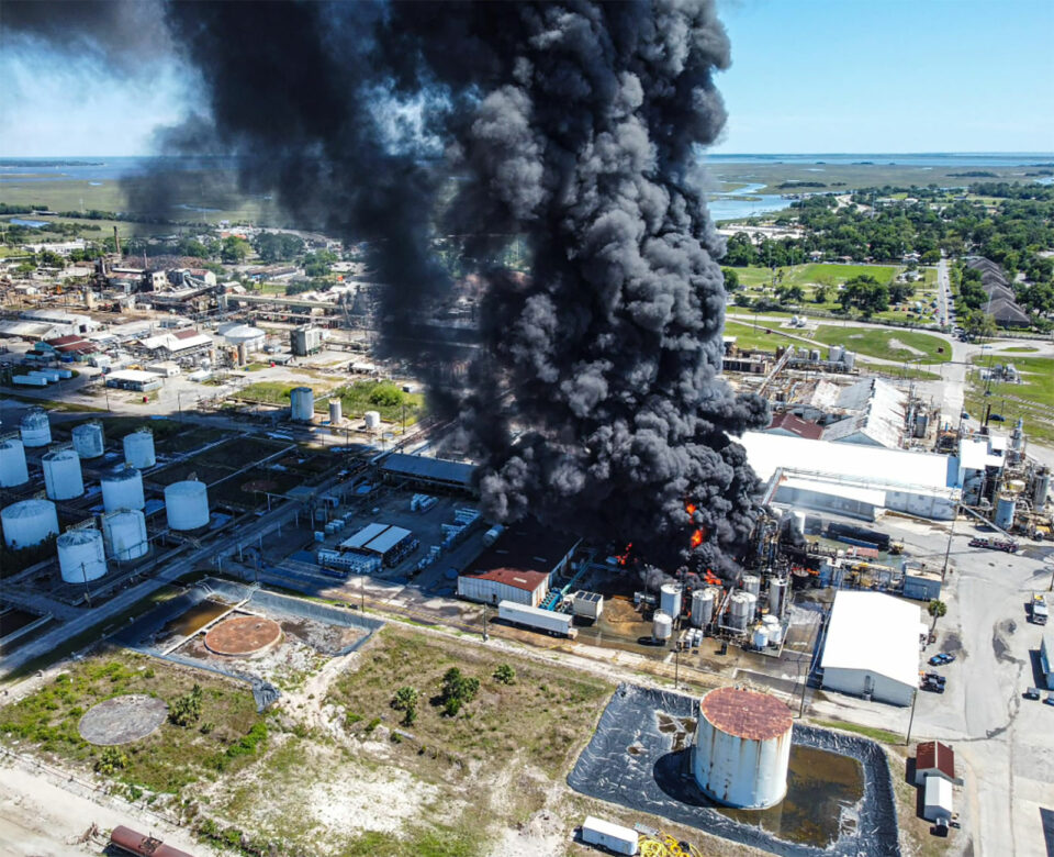 Firefighters extinguish plant fire that reignited in Brunswick, Georgia, and prompted evacuations